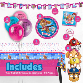Unique Skye Paw Patrol tablecloth protects surfaces while brightening the party space
