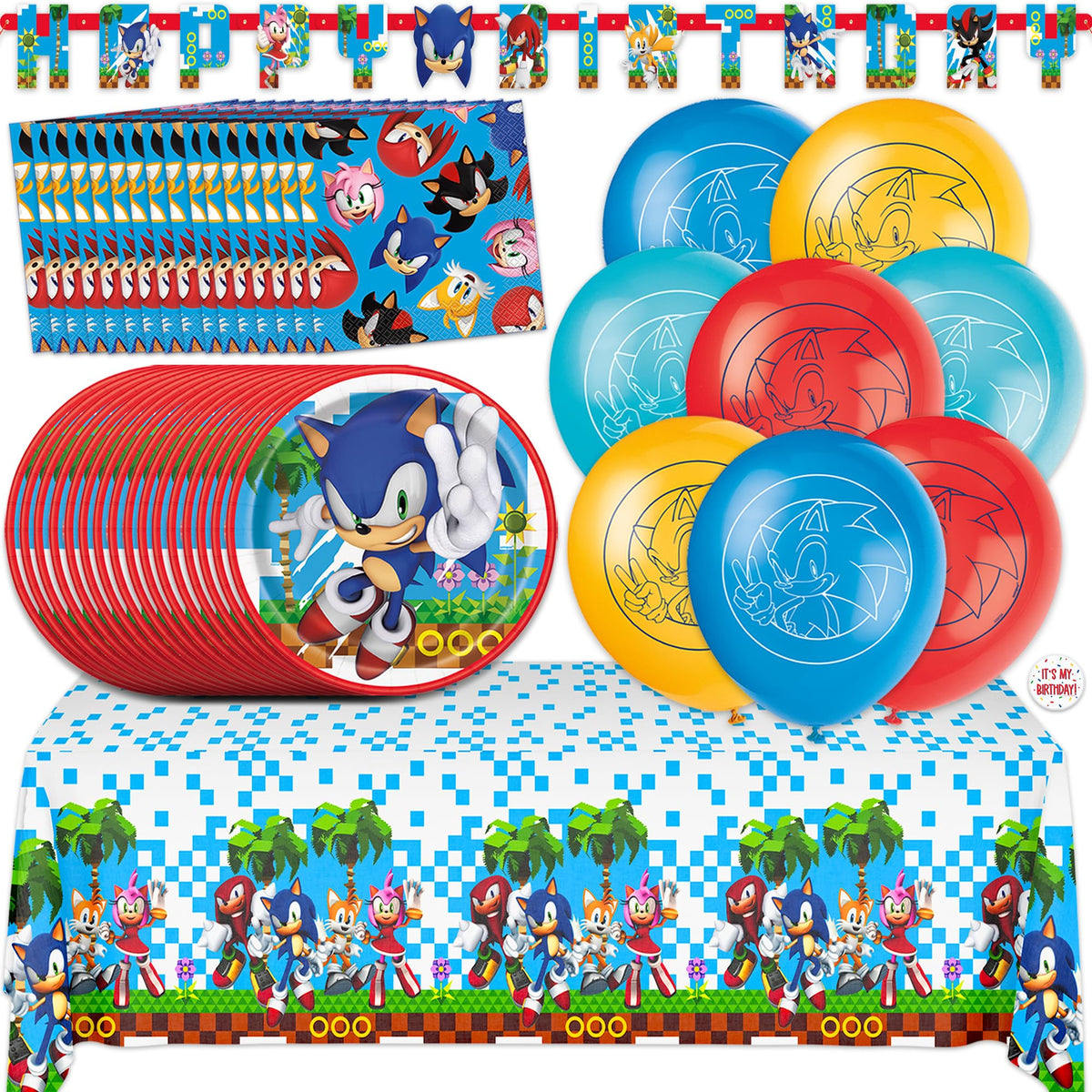 Unique Sonic balloons 12-inch inflated to brighten the party space