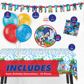 Unique Sonic banner displays 'Happy Birthday' for a festive backdrop