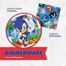 Unique Sonic banner 6.25 ft adds a bold birthday message.