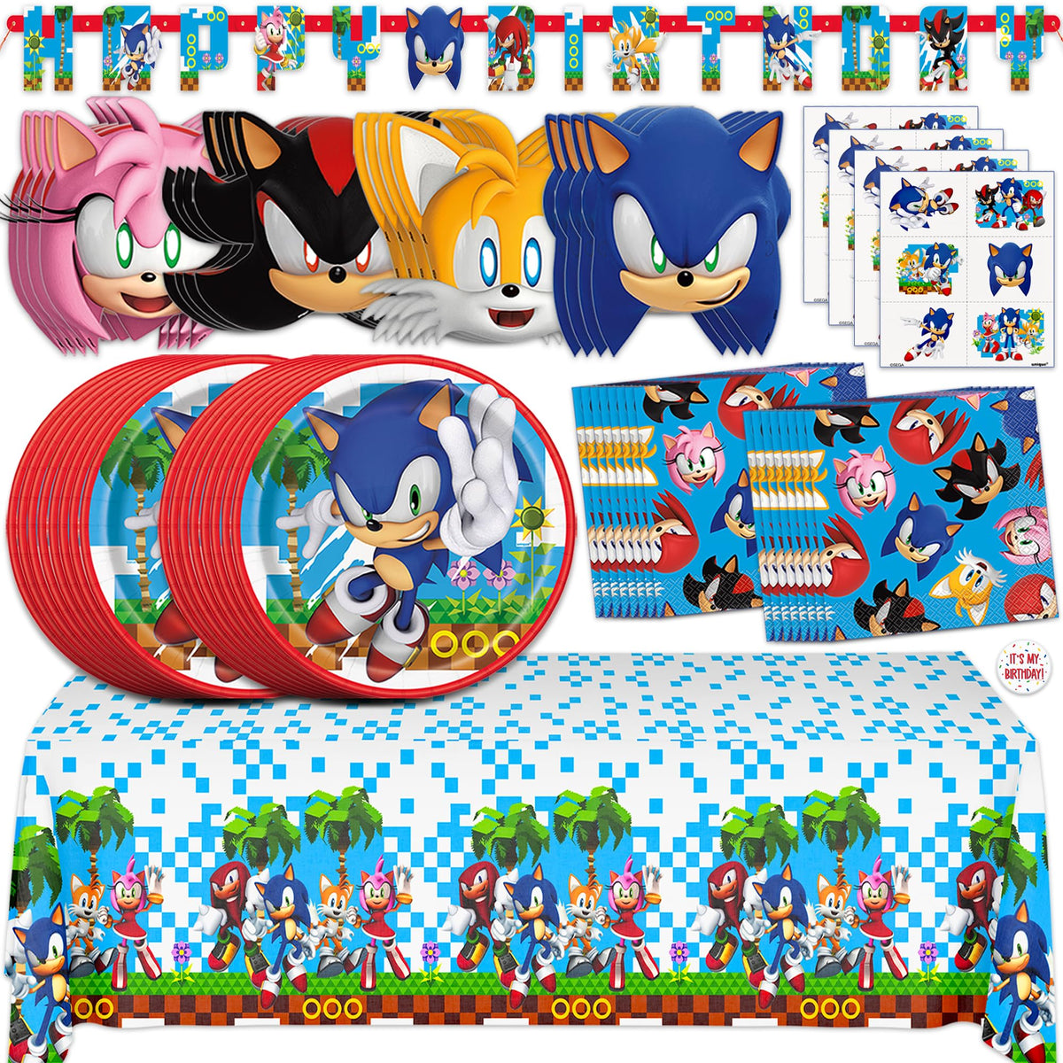 Unique Sonic birthday banner 6ft for a bold front-and-center party focal point.