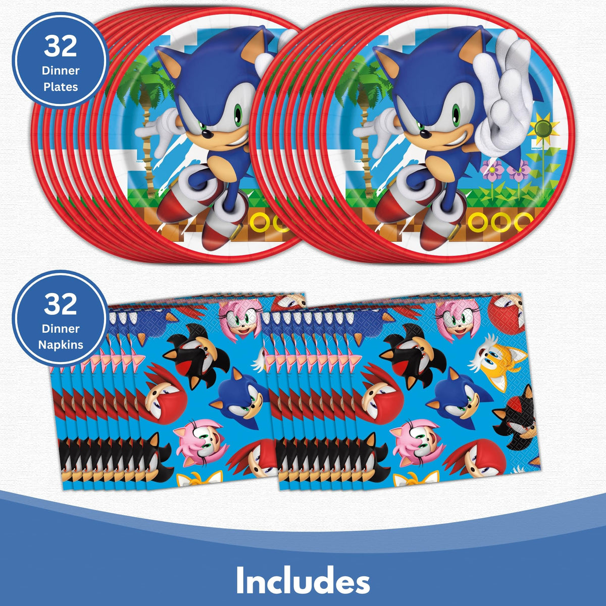 Unique Sonic napkins 32-pack for cohesive themed table styling