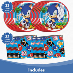 Unique Sonic napkins 32-pack for cohesive themed table styling