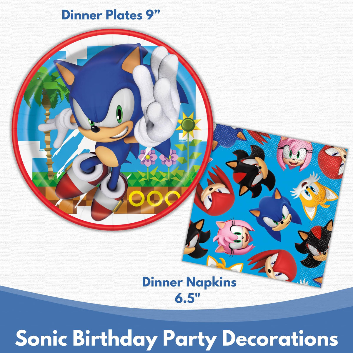Unique officially licensed Sonic collection adding authenticity for party prep