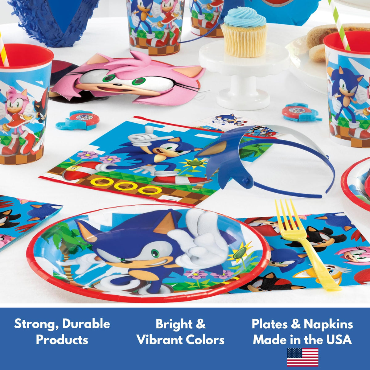 Unique Sonic party decor set enhancing the party ambiance with vibrant accents