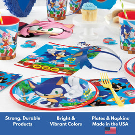 Unique Sonic party decor set enhancing the party ambiance with vibrant accents