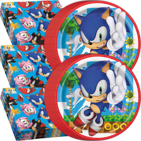 Unique Sonic plates 32-pack for kid-friendly dinnerware and quick cleanup