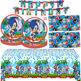 Unique Sonic 9-inch plates for pizza, cupcakes, or cake at parties.