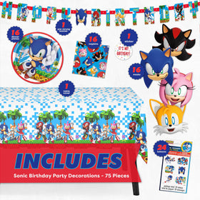 Unique Sonic tablecloth 54x84 inches to protect surfaces with vibrant Sonic imagery.