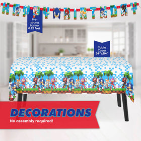 Unique Sonic tablecover 54x84 inches protects surfaces with coordinated decor.