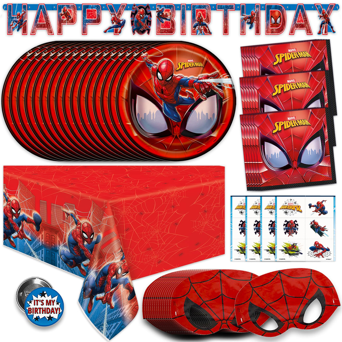 Unique Spiderman banner creates a bold photo backdrop for party moments.