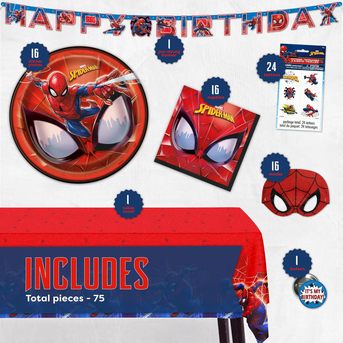 Unique Spiderman table cover protects surfaces while adding color.