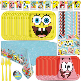 Unique Spongebob banner creates a bright party backdrop for photos