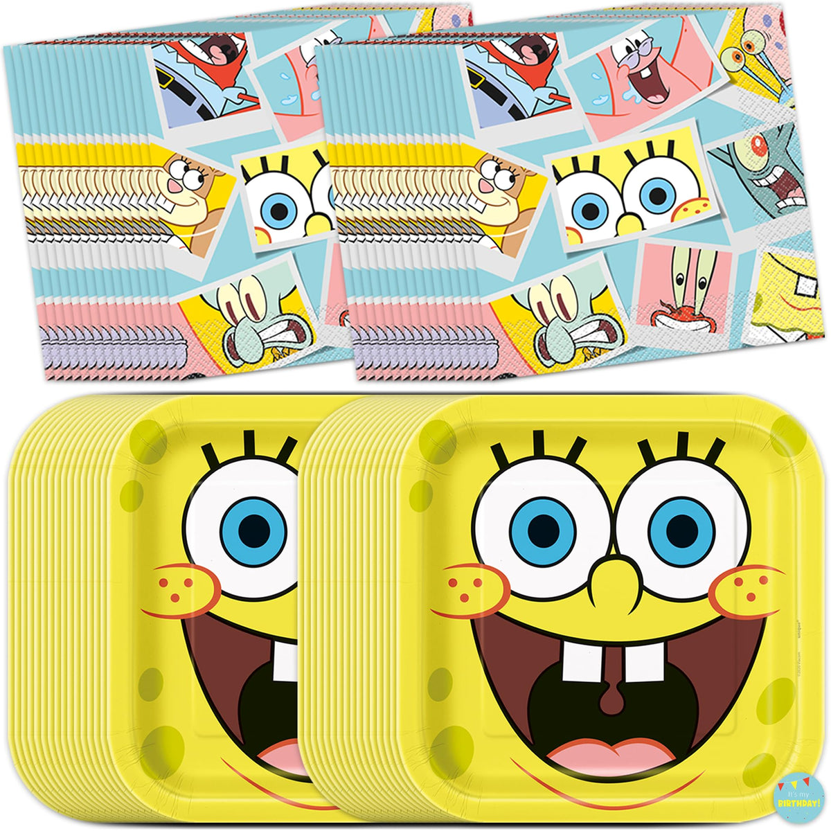 Unique Spongebob plates 9-inch for sturdy, kid-friendly party meals