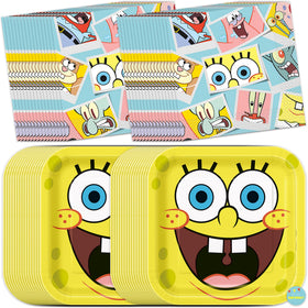 Unique Spongebob plates 9-inch for sturdy, kid-friendly party meals