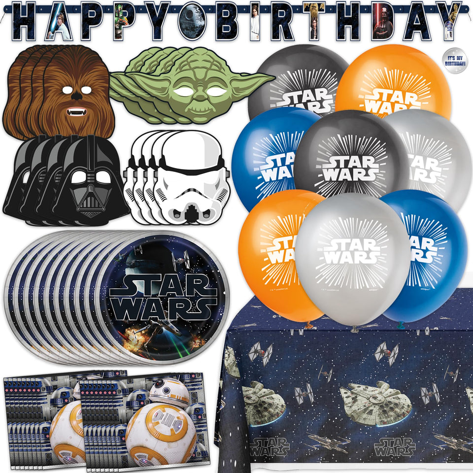 Unique Star Wars banner creates a dramatic party backdrop for memorable photos