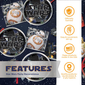 Unique Star Wars party decorations set for fast setup and takedown.