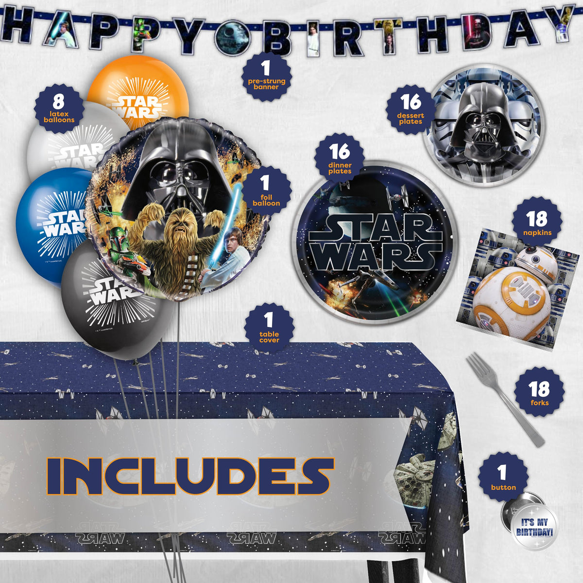 Unique Star Wars foil balloon adds a wow-factor to the party