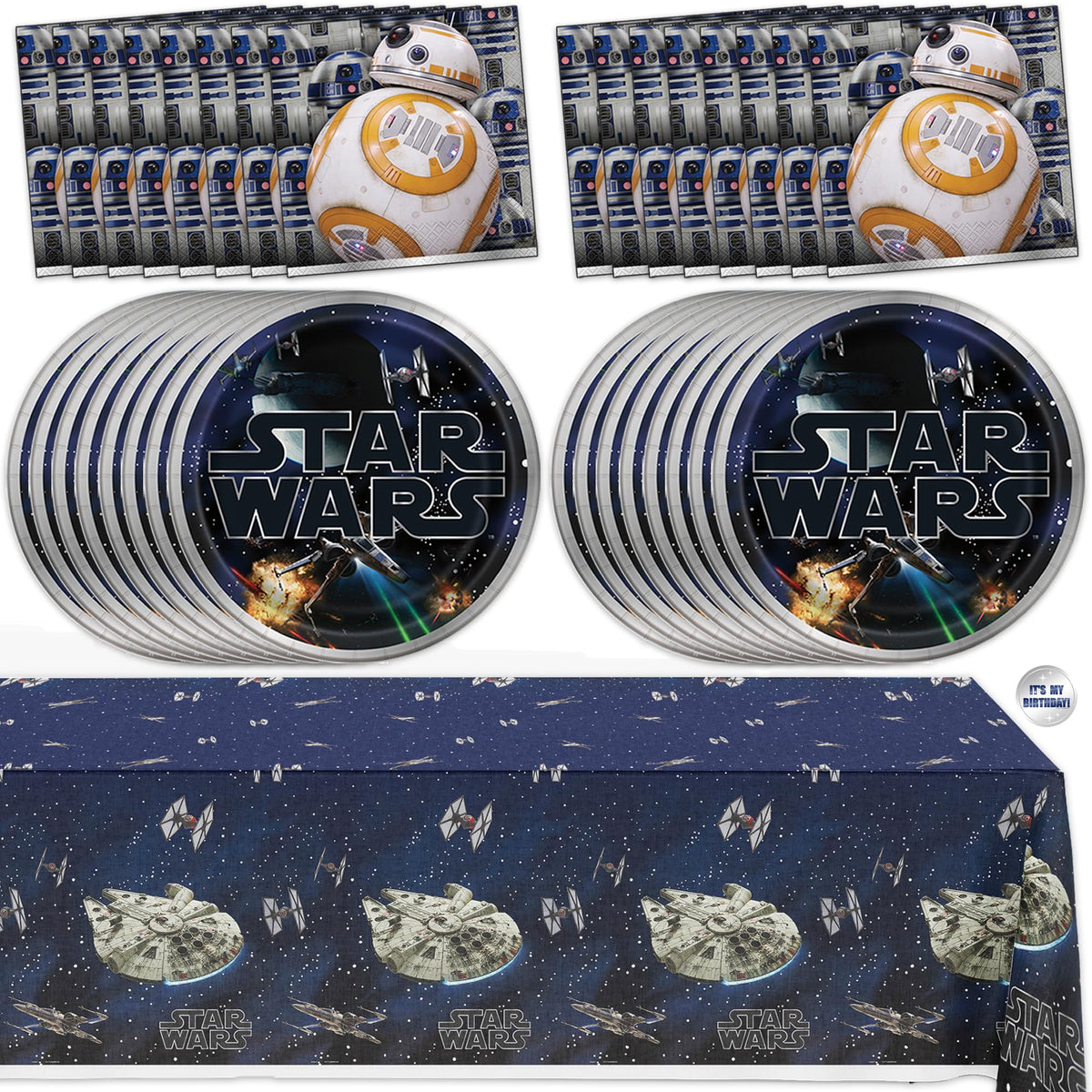 Unique Star Wars tablecloth 54x84 provides spill protection for a galactic party.
