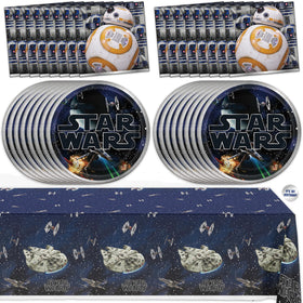 Unique Star Wars tablecloth 54x84 provides spill protection for a galactic party.