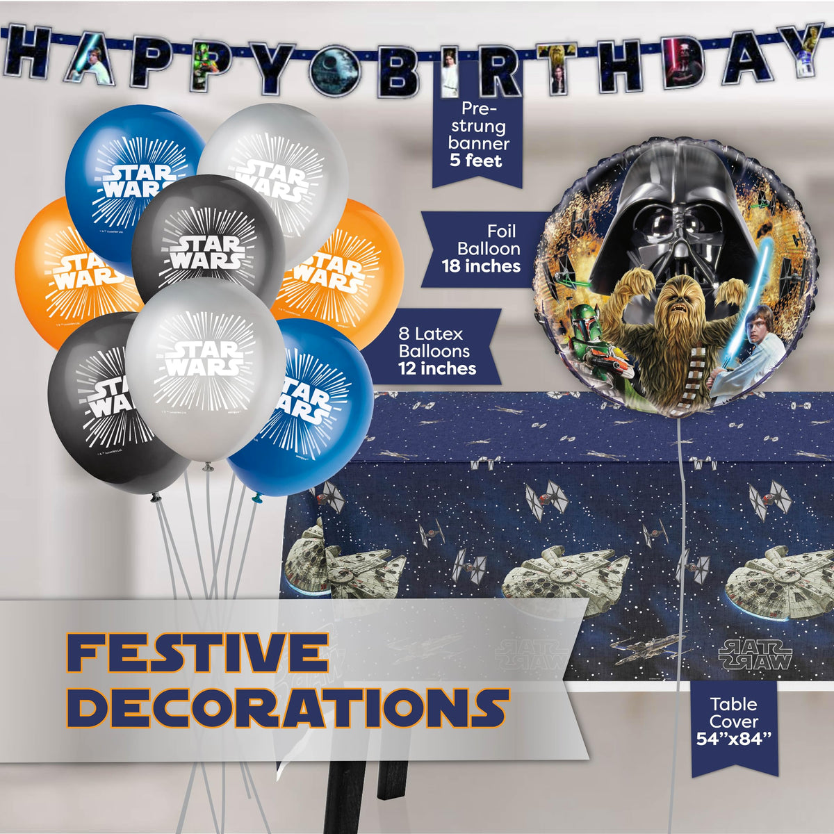 Unique Star Wars tablecloth protects surfaces during the intergalactic feast