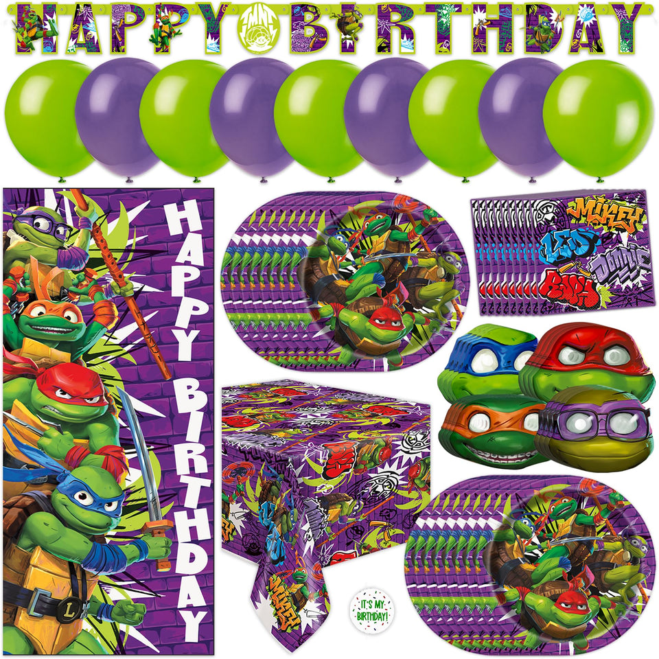 Unique TMNT balloons add bold color and energy to the party.