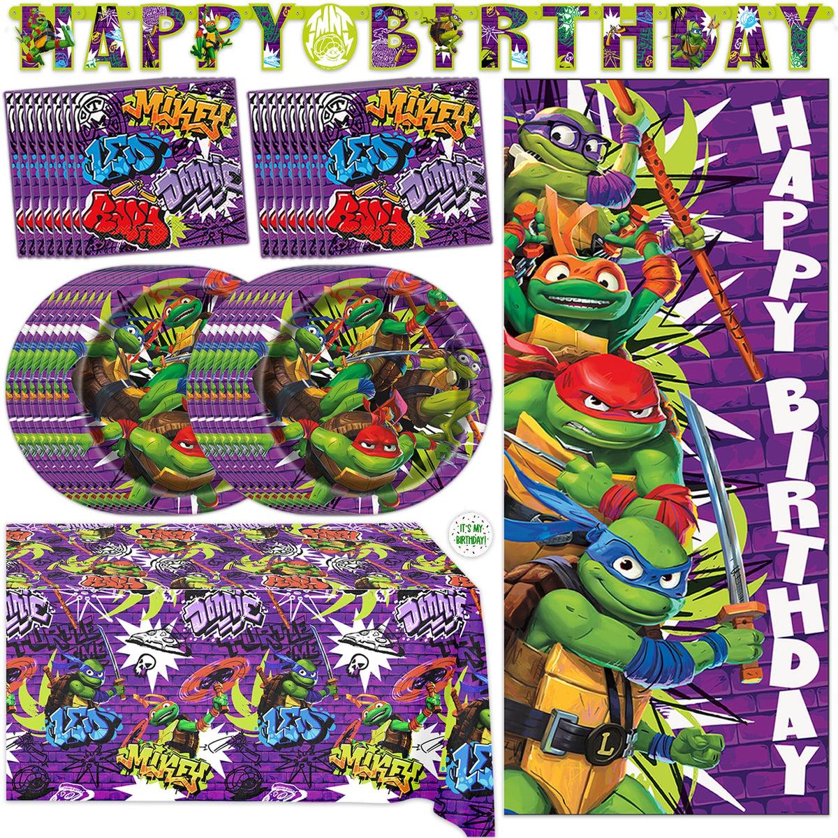 Unique TMNT banner for a bold birthday backdrop that's easy to hang.