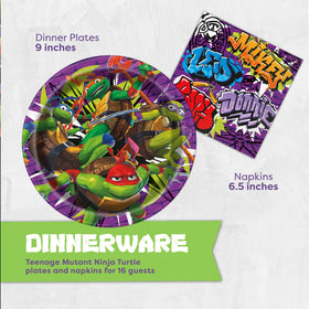 Unique TMNT napkins provide convenient mess-wiping options for guests.