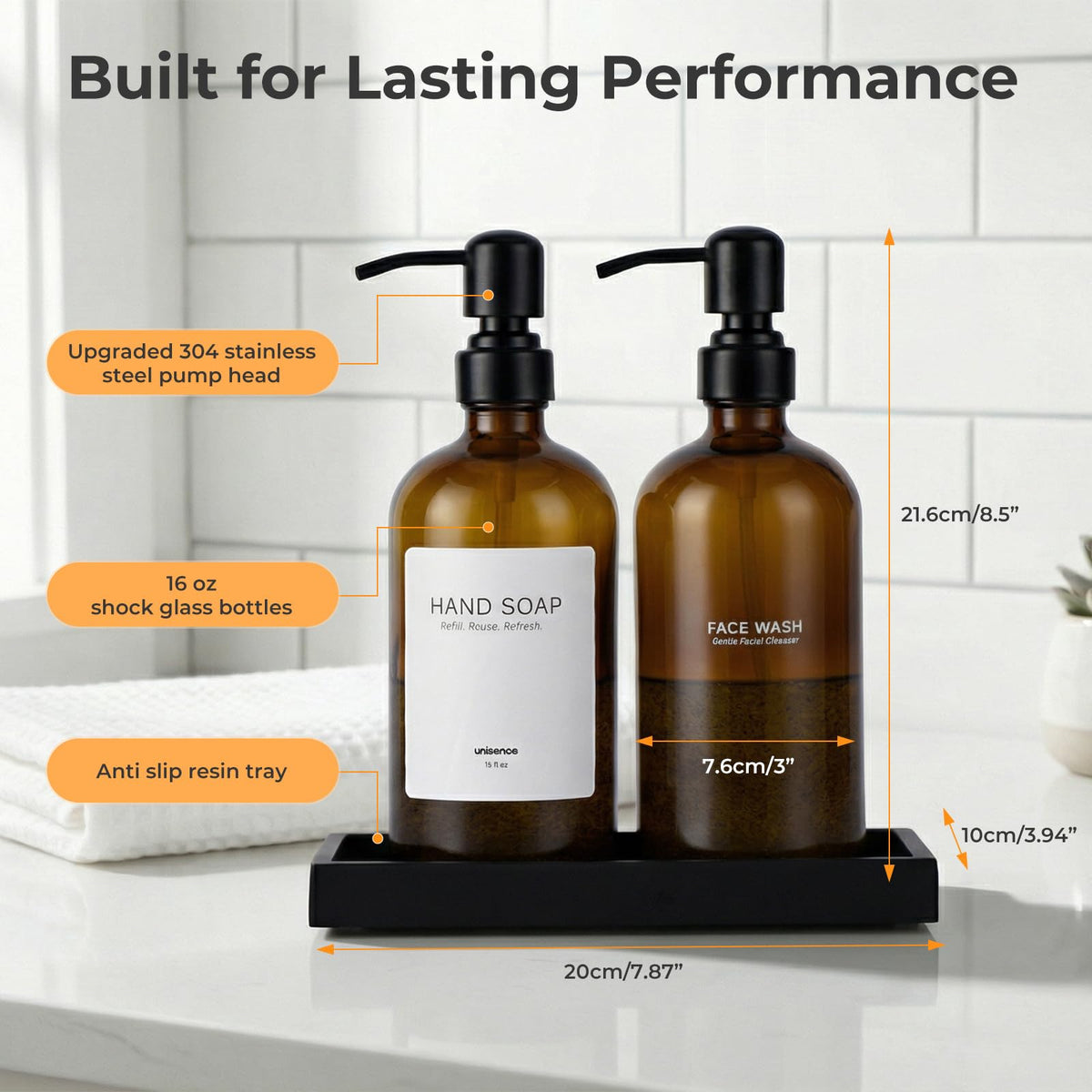 Unisence modern amber glass adds warm charm to any space.