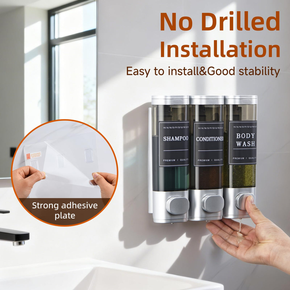 Unisence leak-proof pump handles thick liquids like conditioner.