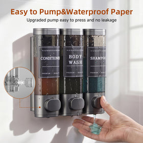 unisence shampoo dispenser with clear window for precise dosing
