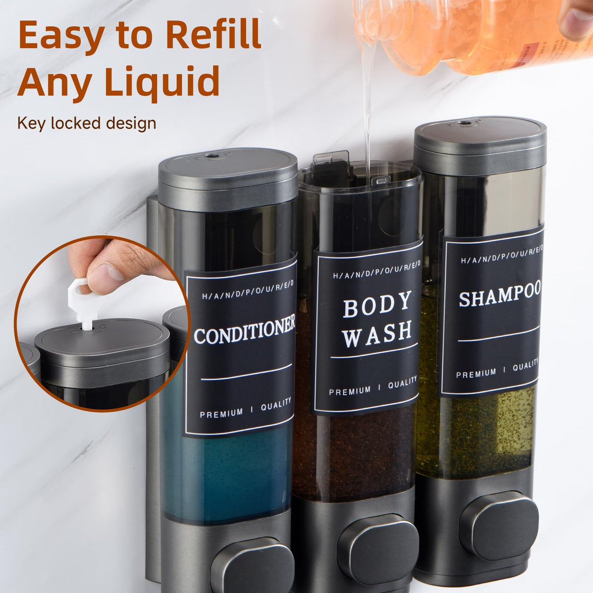 Unisence sleek matte finish dispenser fits bathroom, kitchen, or laundry.