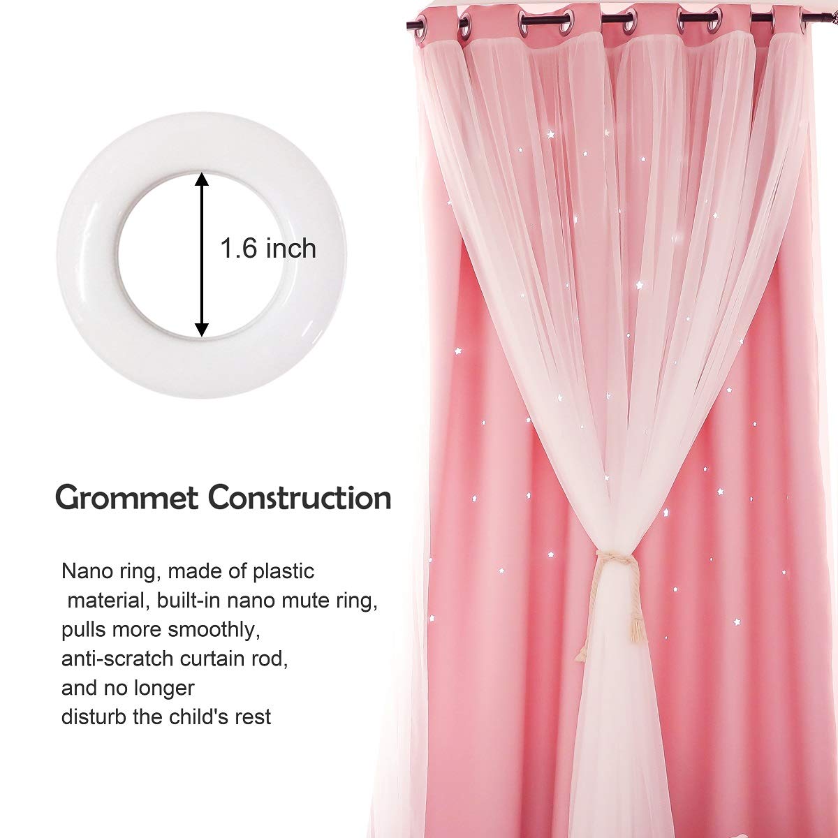 UNISTAR grommets-top curtain panels enable easy hanging