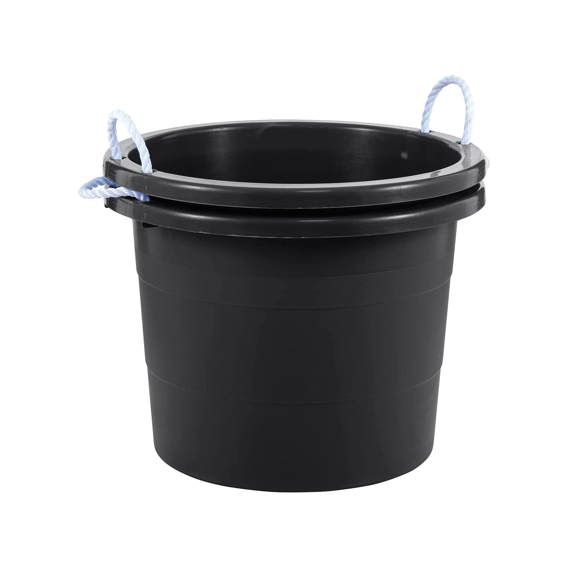 United Solutions 19-Gallon Rope Handle Tub; sturdy transport with easy-grip rope handles for moving between rooms.