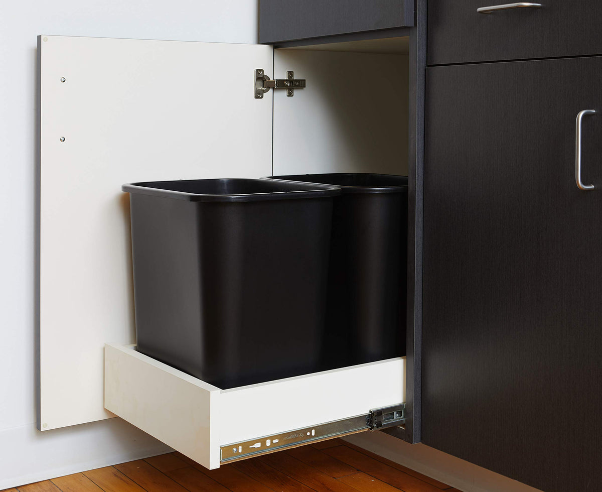 United Solutions compact 28-quart bin suits office or dorm spaces.
