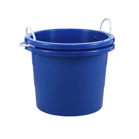 United Solutions 19-gallon rope-handle tub with rugged blue handles for easy transport.