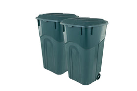 United Solutions ECOSolution 32gal trash can with wheels for easy transport.