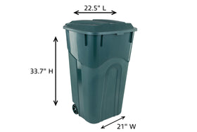 United Solutions ECOSolution trash can with snap-lock lid secured outdoors.