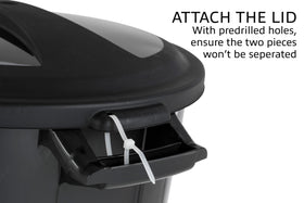 United Solutions outdoor trash bin with heavy-duty construction for daily use