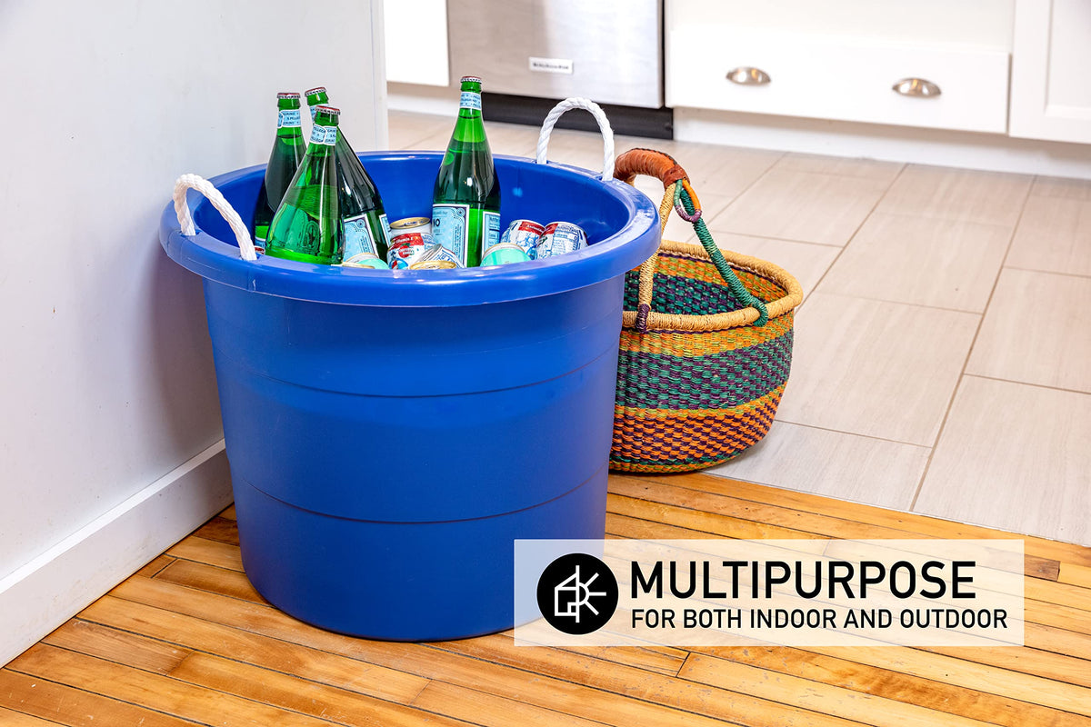 Stackable design helps save space when not in use.