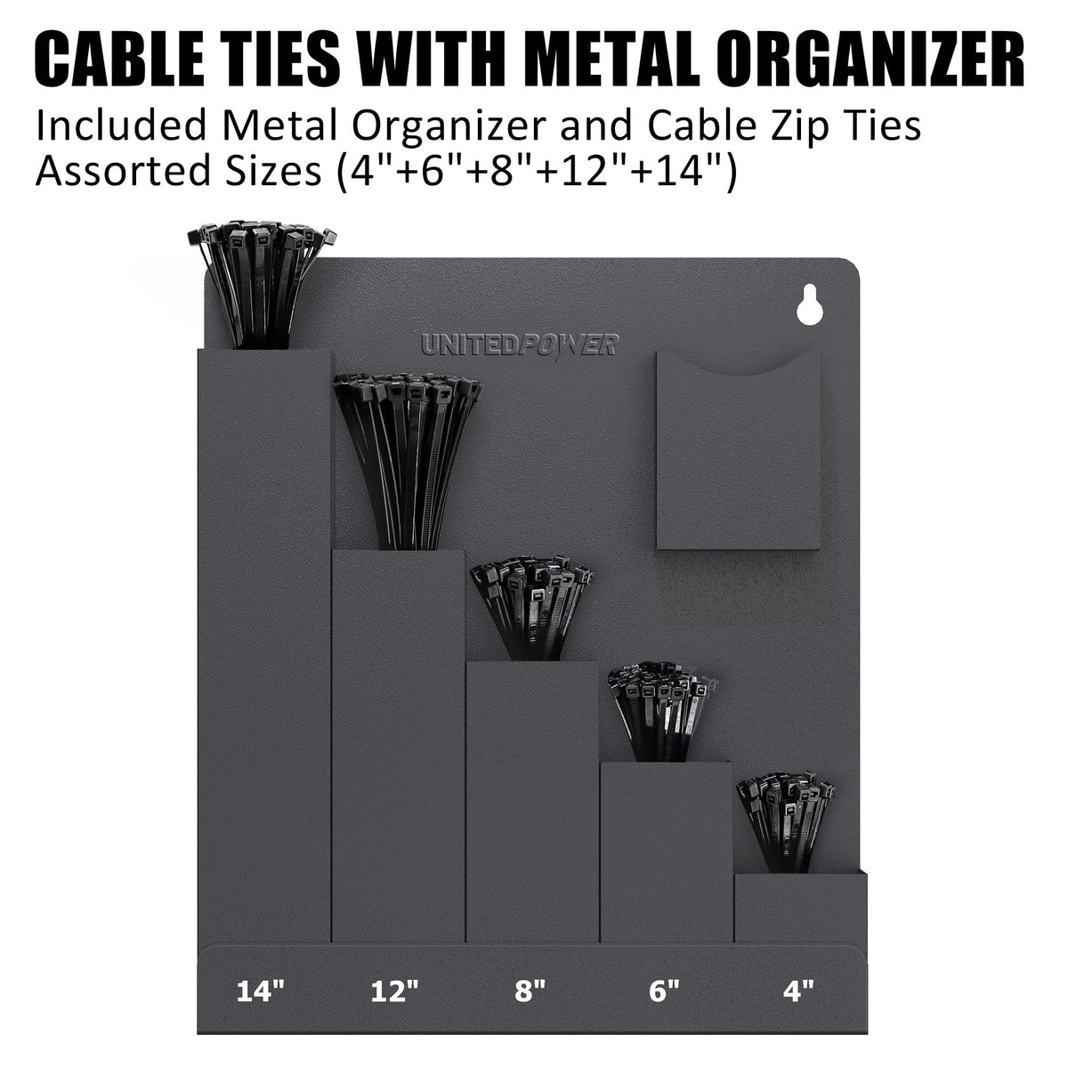 UNITEDPOWER Cable Tie Organizer vertical storage keeps ties neatly organized