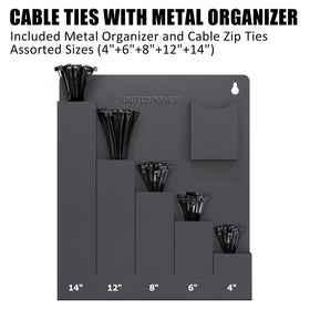 UNITEDPOWER Cable Tie Organizer vertical storage keeps ties neatly organized
