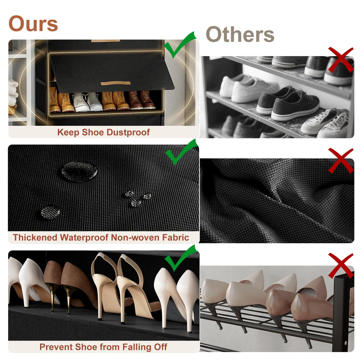 UNITSTAGE shoe rack black finish complements modern hallways and bedrooms.