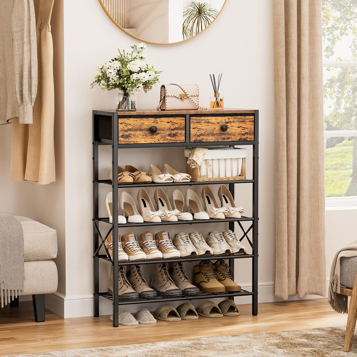 UNITSTAGE drawer section reveals two non-woven drawers for small accessories.