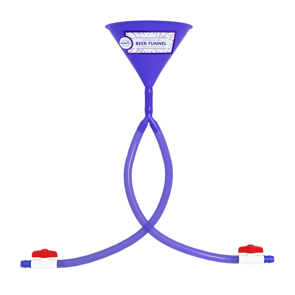 Univercity Beer Bong Double Header with built-in valves for controlled flow during parties