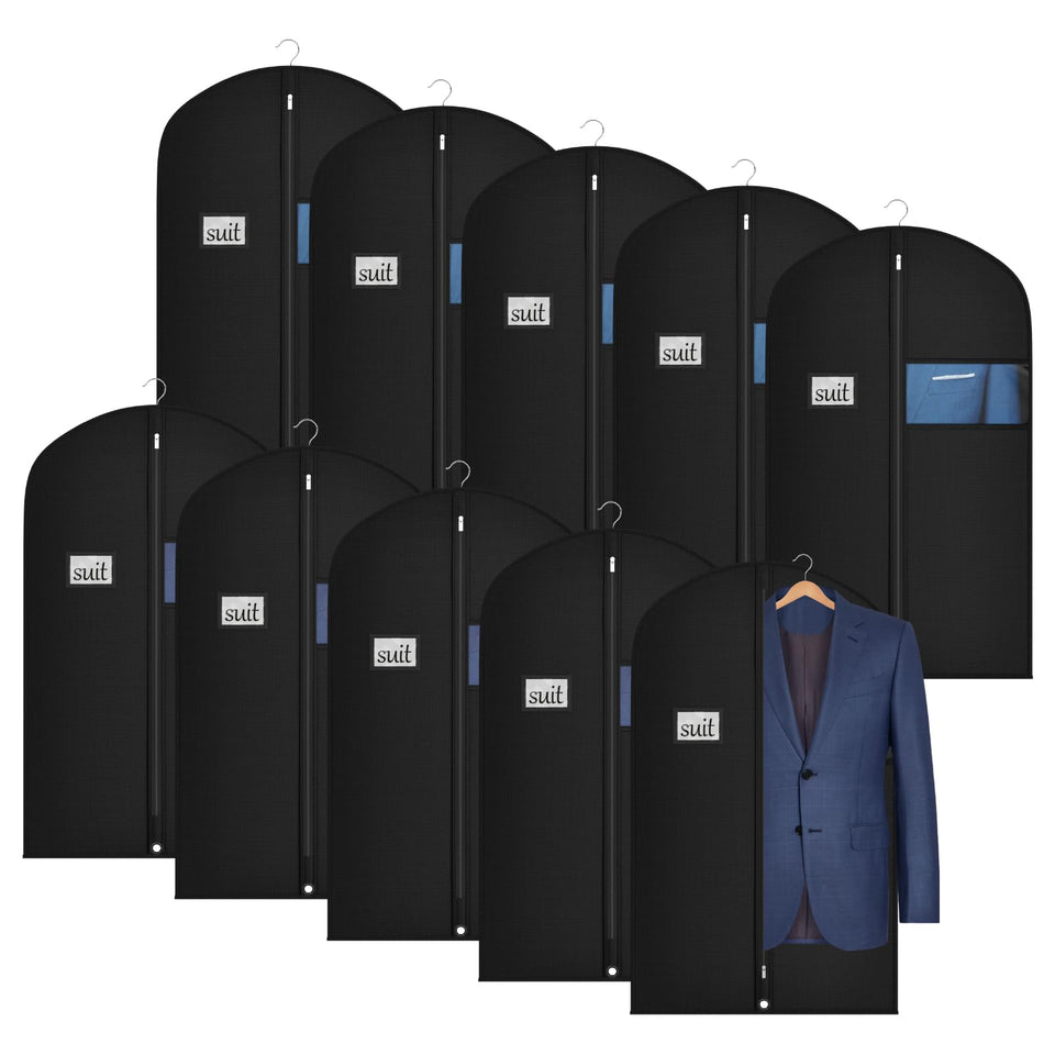 Univivi 10-pack suit bags with clear window for quick content identification