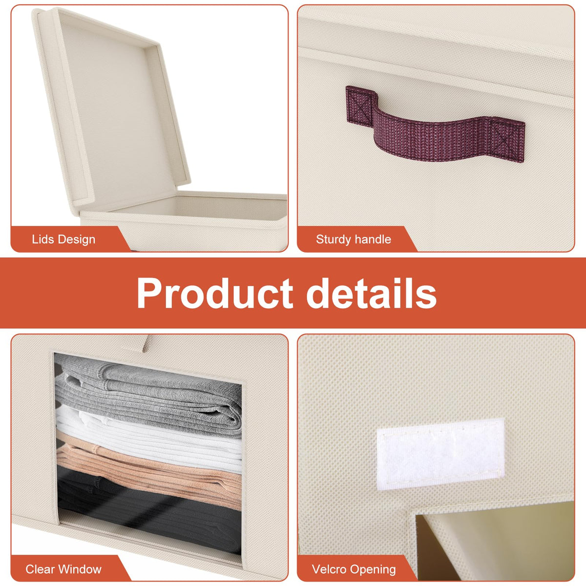 Univivi beige storage bin blends with home decor while remaining practical