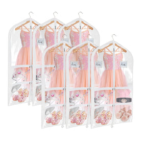 Univivi clear PVC dance costume bag front view showing transparent design for quick content checks.
