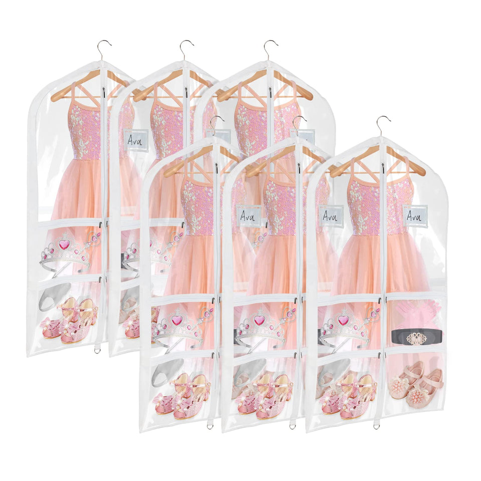 Univivi clear PVC dance costume bag front view showing transparent design for quick content checks.