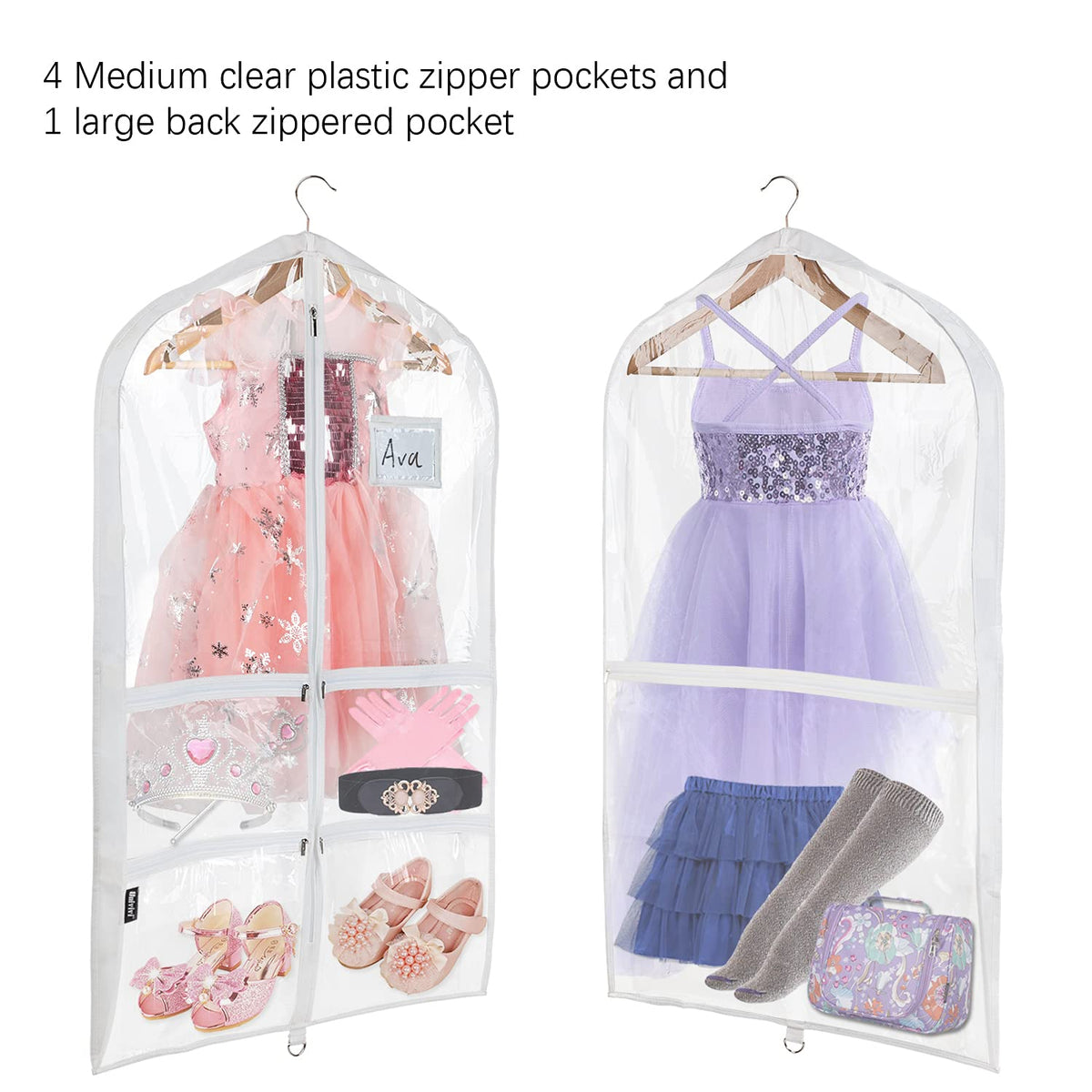 Hanging setup with two D-rings on a Univivi garment bag.
